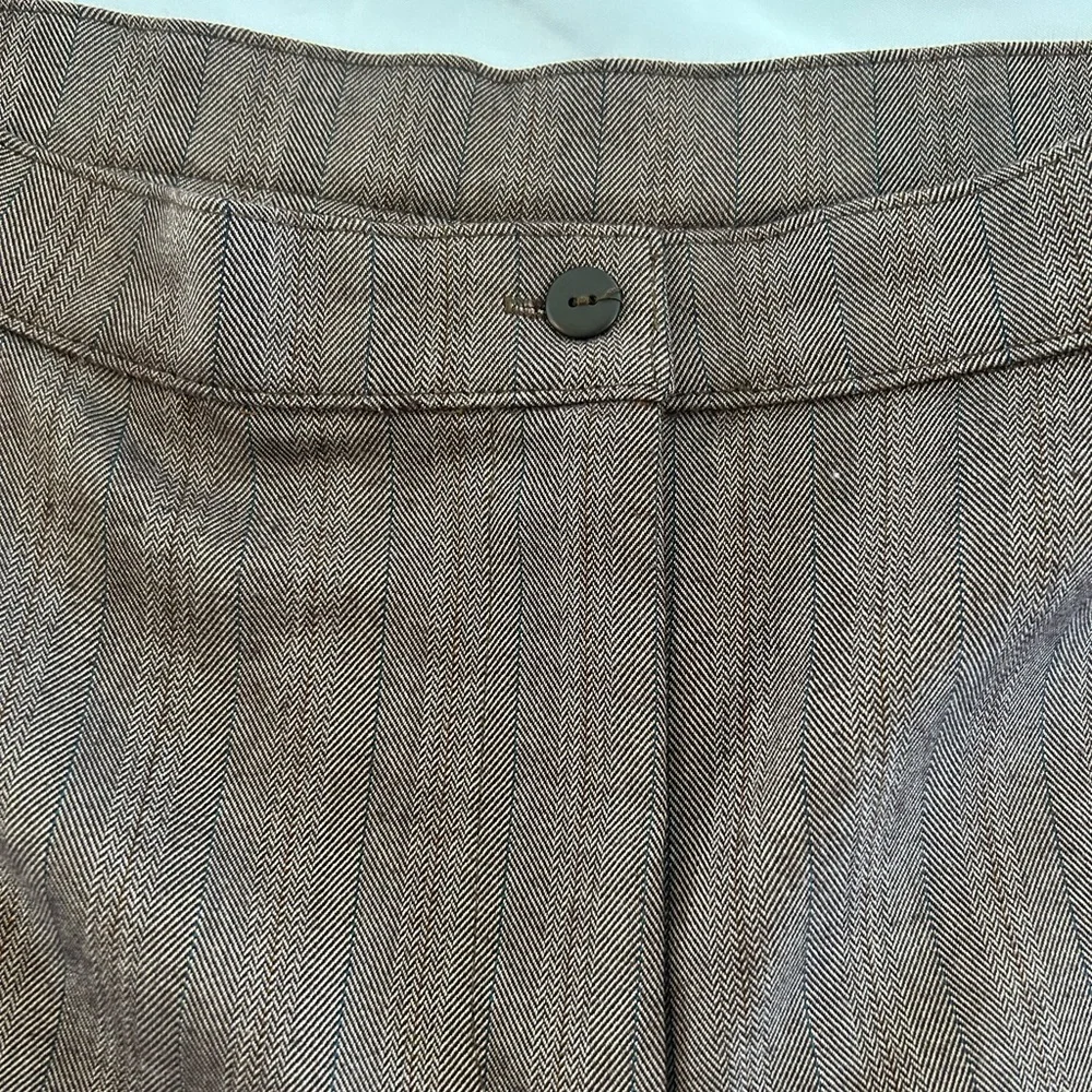 Coldwater Creek Brown Pinstripe Dress Pants Womens 12 Straight Leg Career Work